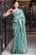 Digital Print Saree Tiffany Blue Kantha Digital Print Saree saree online