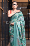 Digital Print Saree Tiffany Blue Kantha Digital Print Saree saree online