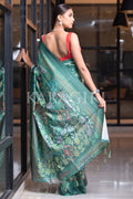 Digital Print Saree Tiffany Blue Kantha Digital Print Saree saree online
