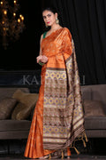 Digital Print Saree Tiger Orange Digital Print Saree saree online