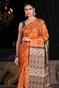 Digital Print Saree Tiger Orange Digital Print Saree saree online