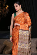 Digital Print Saree Tiger Orange Digital Print Saree saree online