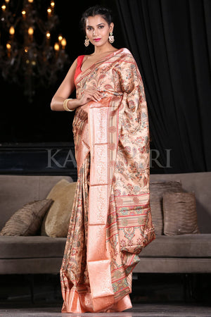 Trombone Yellow Digital Print Saree