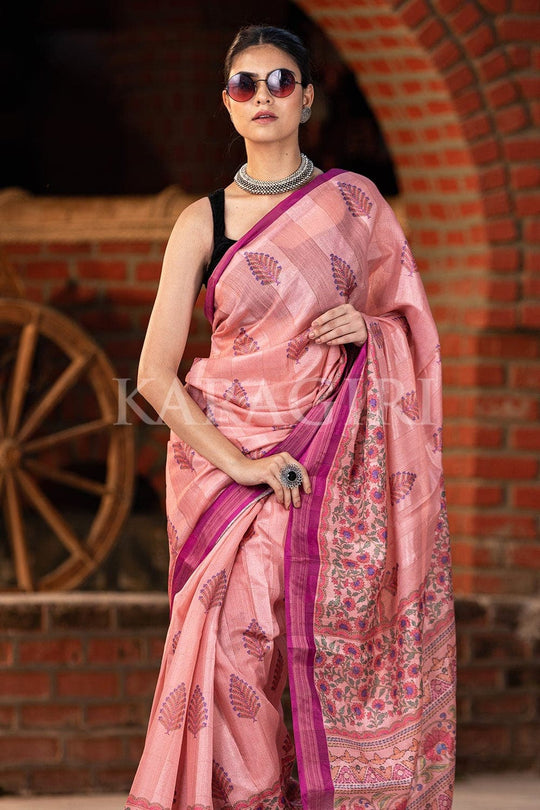 Digital Print Saree Vibrant Peach Digital Printed Saree saree online