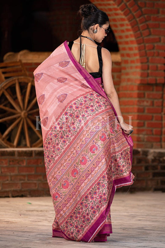 Digital Print Saree Vibrant Peach Digital Printed Saree saree online