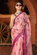 Digital Print Saree Vibrant Peach Digital Printed Saree saree online