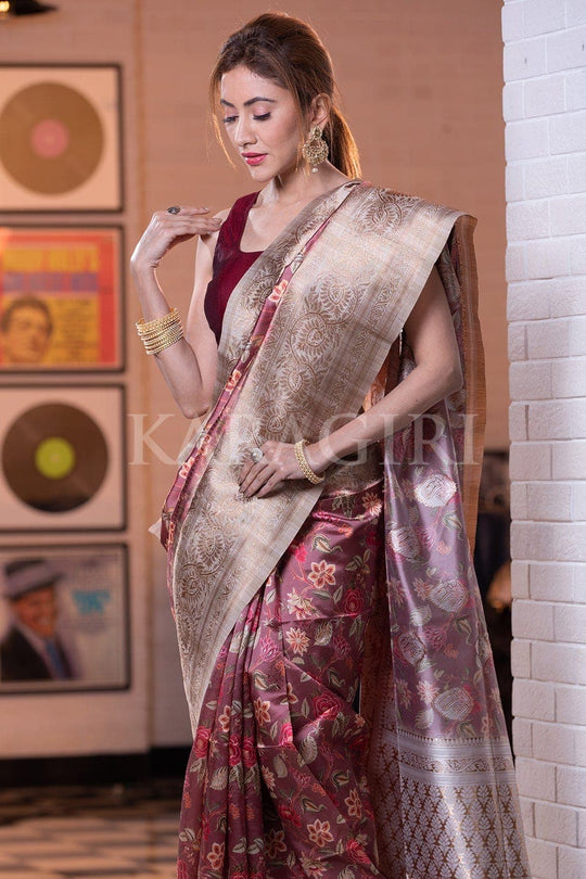 Digital Print Saree Violet Digital Print Saree saree online