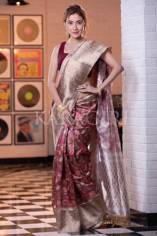 Digital Print Saree Violet Digital Print Saree saree online