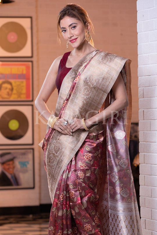 Digital Print Saree Violet Digital Print Saree saree online