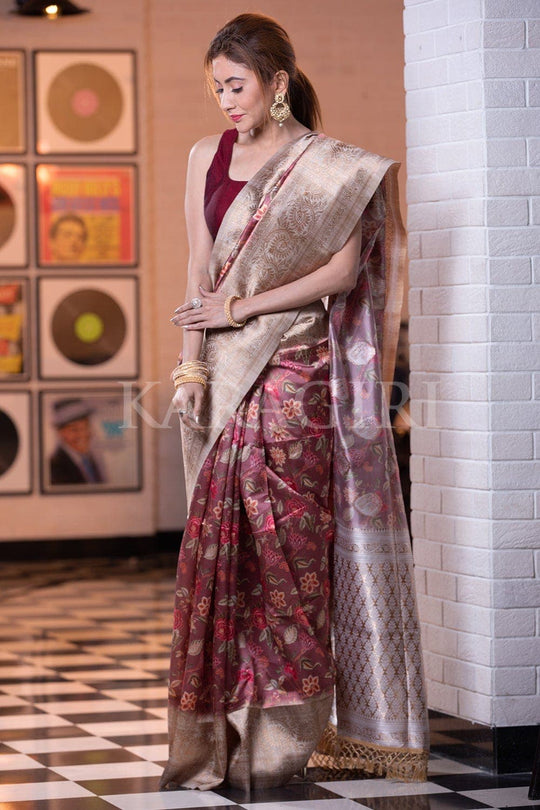 Digital Print Saree Violet Digital Print Saree saree online