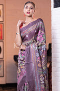 Digital Print Saree Violet Kantha Digital Print Saree saree online