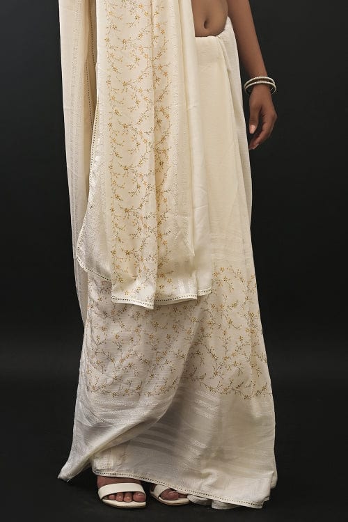 fancy saree, white saree