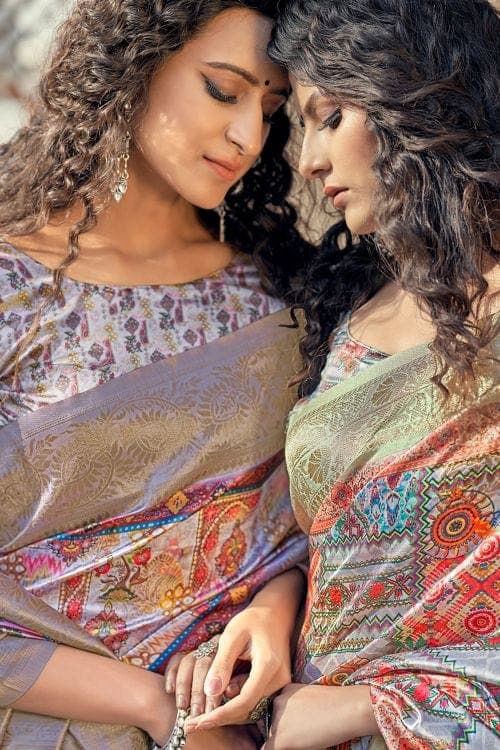 Digital Print Saree Wisteria Purple Digital Print Saree saree online