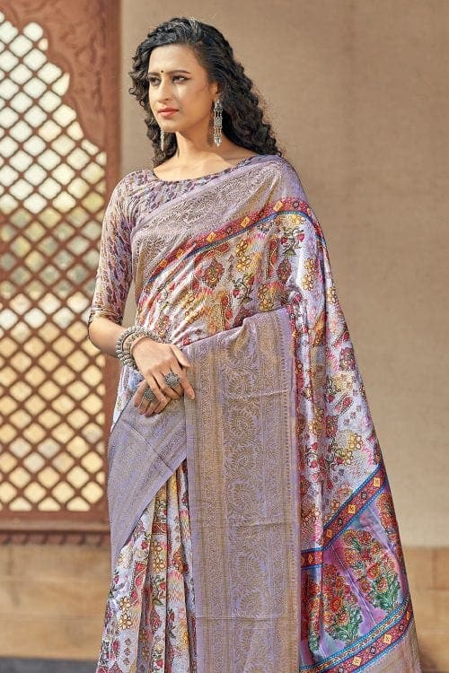Digital Print Saree Wisteria Purple Digital Print Saree saree online