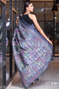 Digital Print Saree Zaffre Blue Kantha Digital Print Saree saree online