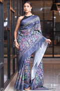 Digital Print Saree Zaffre Blue Kantha Digital Print Saree saree online