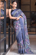 Digital Print Saree Zaffre Blue Kantha Digital Print Saree saree online
