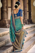 Dola Silk Saree Azure Blue Dola Silk Saree saree online