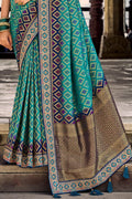 Dola Silk Saree Azure Blue Dola Silk Saree saree online