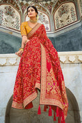 Dola Silk Saree Bright Red Dola Silk Saree saree online