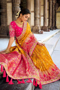 Dola Silk Saree Bright Yellow Dola Silk Saree saree online