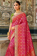 Dola Silk Saree Magenta Pink Dola Silk Saree saree online
