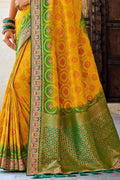 Dola Silk Saree Marigold Yellow Dola Silk Saree saree online