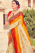 multicolour dola silk saree