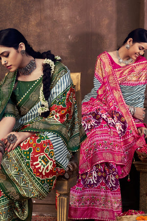 grey dola silk saree