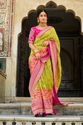 Dola Silk Saree Pink Green Dola Silk Saree saree online