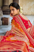 Dola Silk Saree Red White Dola Silk Saree saree online