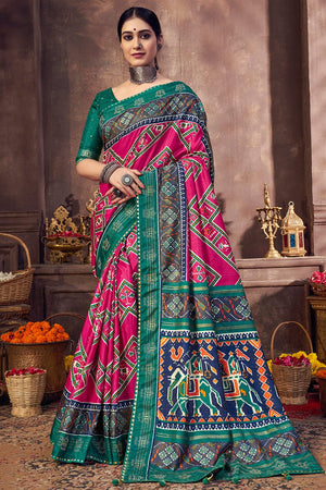 Rose Pink Dola Silk Saree