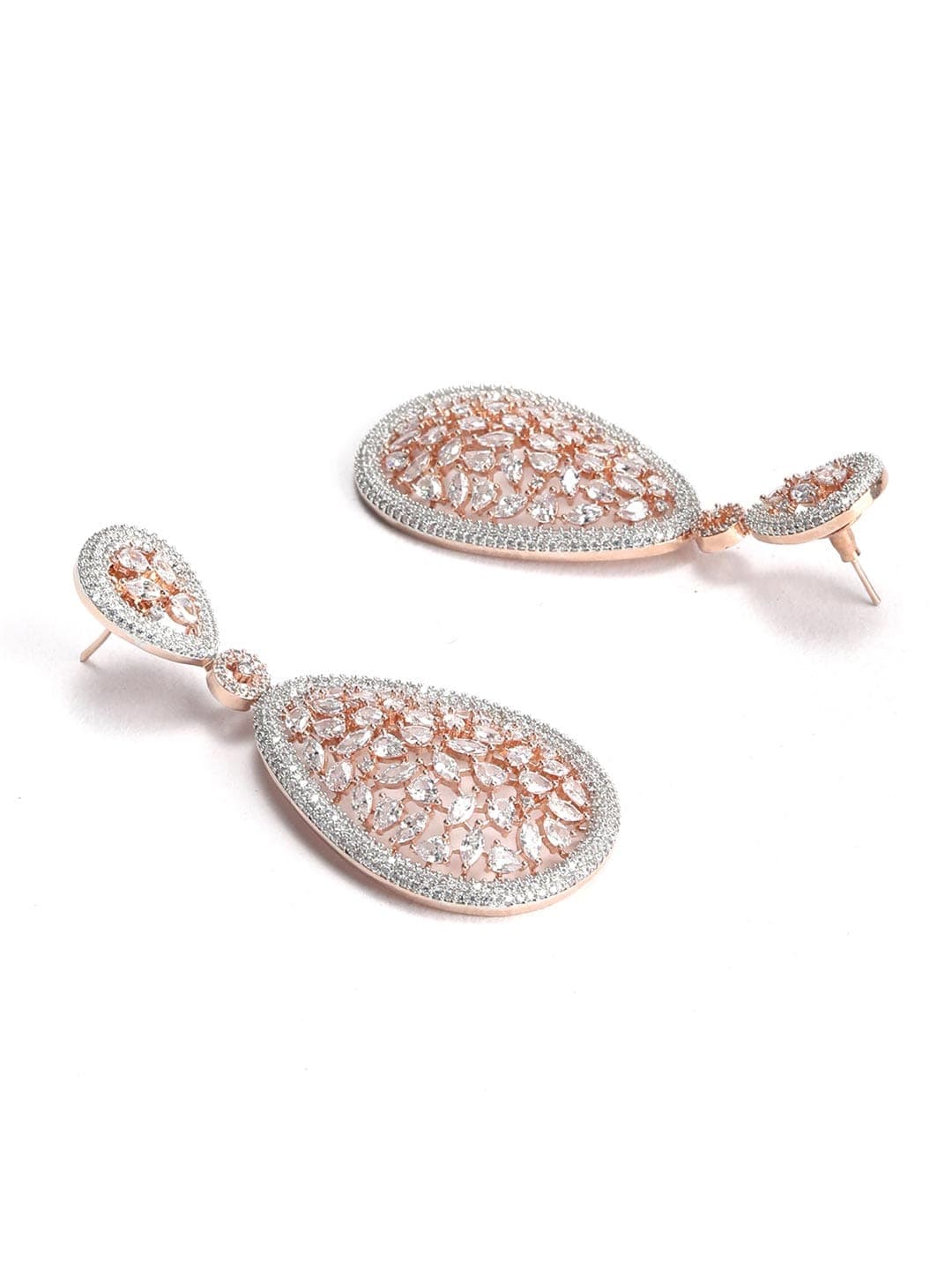 Diamond Leaf Drop Earrings 14 ct tw Roundcut 10K White Gold  Kay