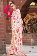 Floral Print Saree Beige Floral Print Saree saree online