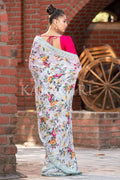 Floral Print Saree Gray Floral Print Saree saree online