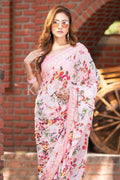 Floral Print Saree Light Pink Floral Print Saree saree online