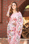 Floral Print Saree Light Pink Floral Print Saree saree online