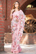 Floral Print Saree Light Pink Floral Print Saree saree online