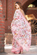 Floral Print Saree Light Pink Floral Print Saree saree online