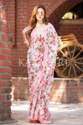 Floral Print Saree Light Pink Floral Print Saree saree online