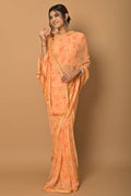 orange georgette saree