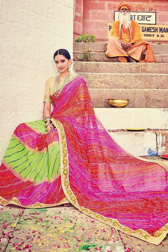 Beautiful Multicolor Georgette Saree
