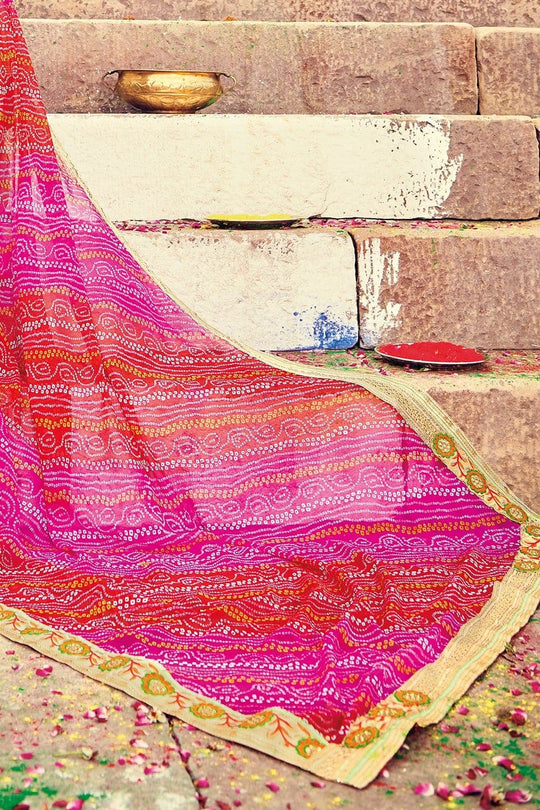 Beautiful Multicolor Georgette Saree