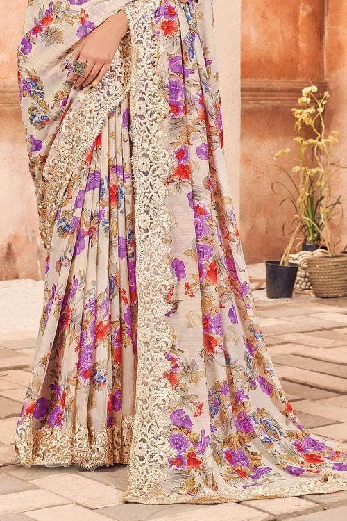 georgette saree plain