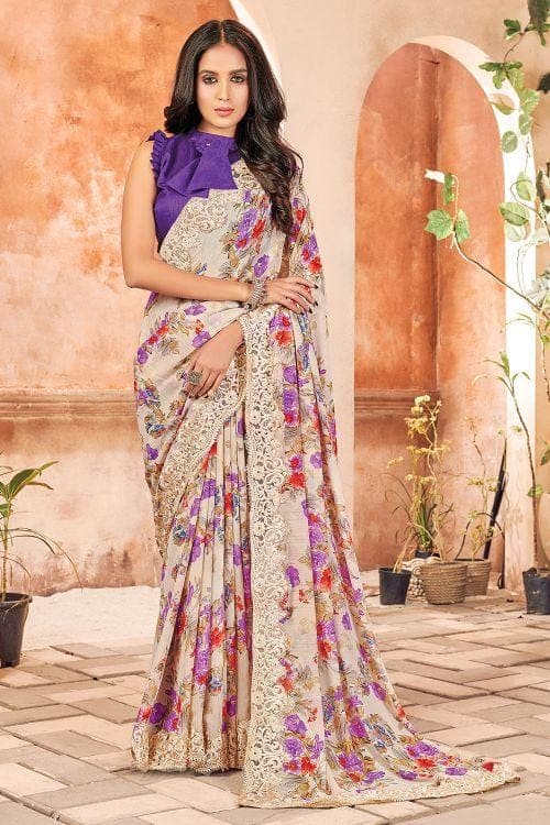 georgette saree party wear
