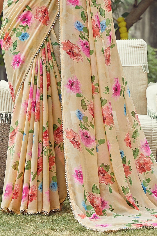 georgette saree printed