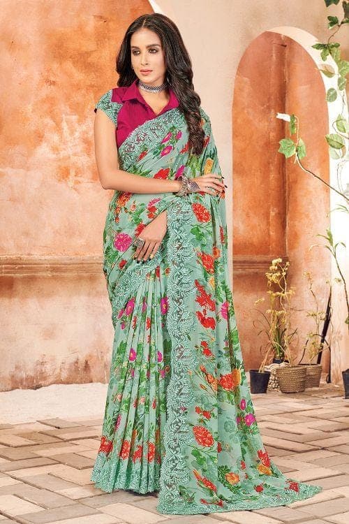 georgette saree party wear