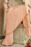 cream georgette saree