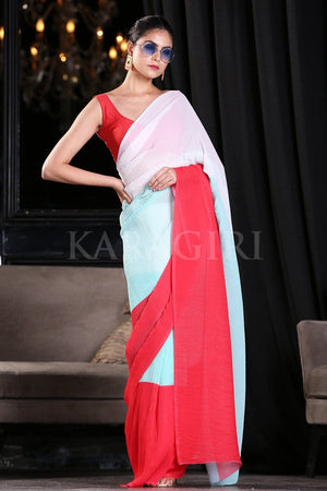 Eliza's Elegant Multi-coloured Georgette Saree