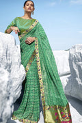 Emerald Printed Georgette Saree